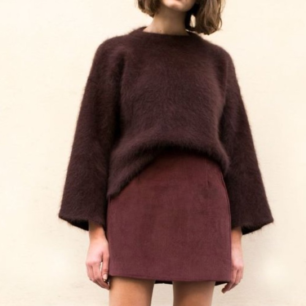 Frankie Shop Burgundy Mini Skirt